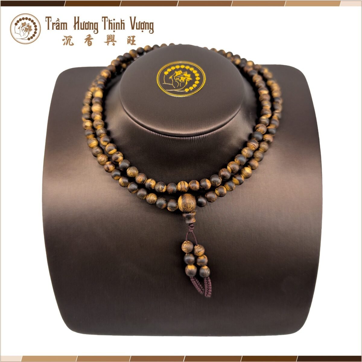 Vòng tay trầm hương Bông Cận Chìm Dầu Rục Dẻo - 108 Hạt Size 6mm