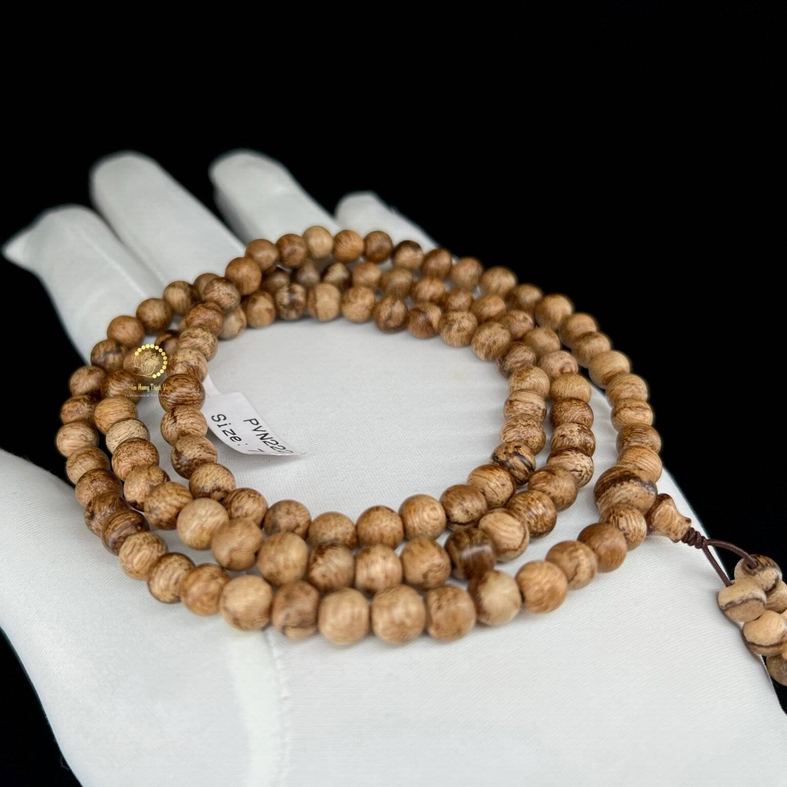 Vòng Trầm Hương 108 Hạt size 6mm - Trầm hương thật tốc bông, dầu đẹp - Ảnh 4