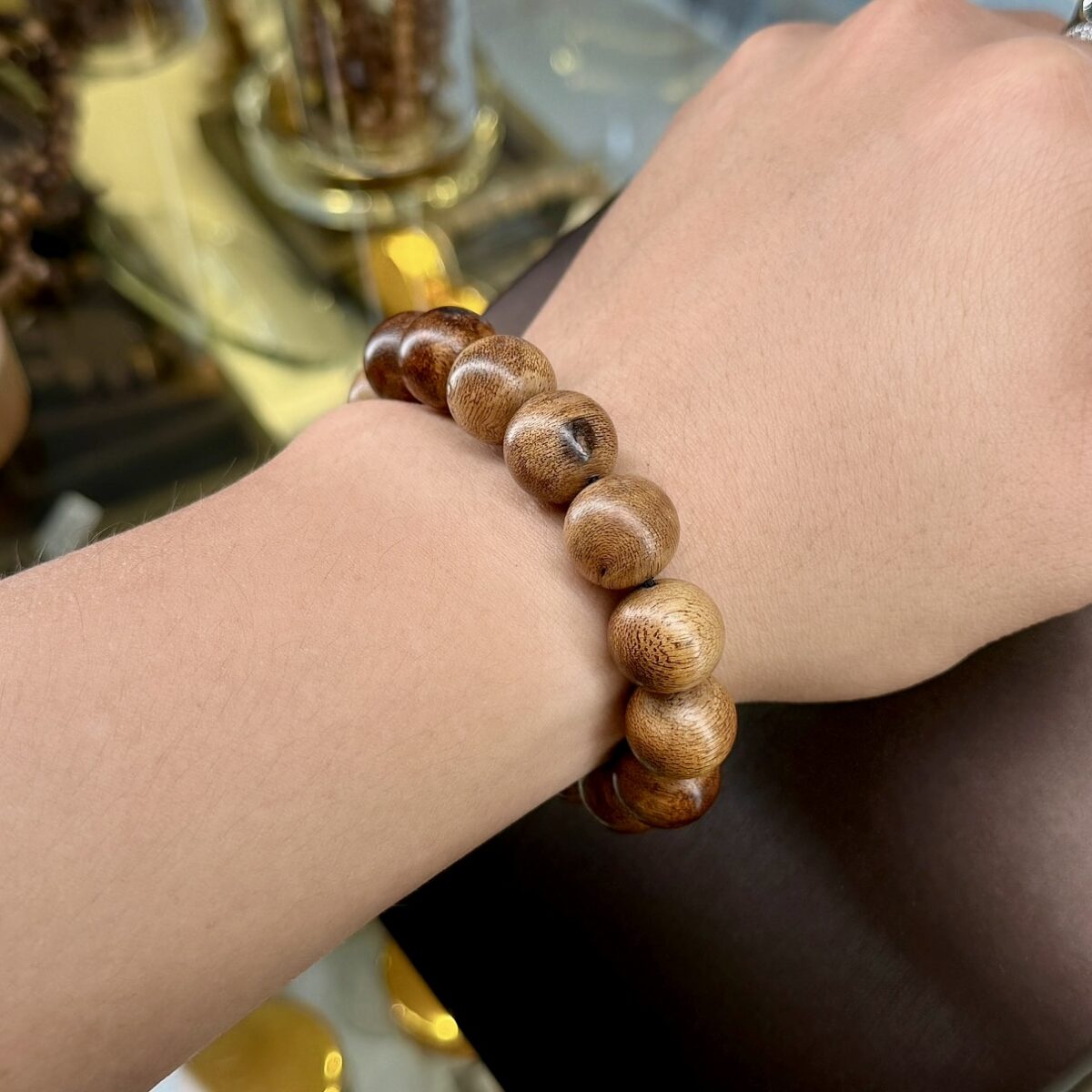 Vòng tay trầm hương Banh Indo - Vòng Đơn Size 14mm - Ảnh 2